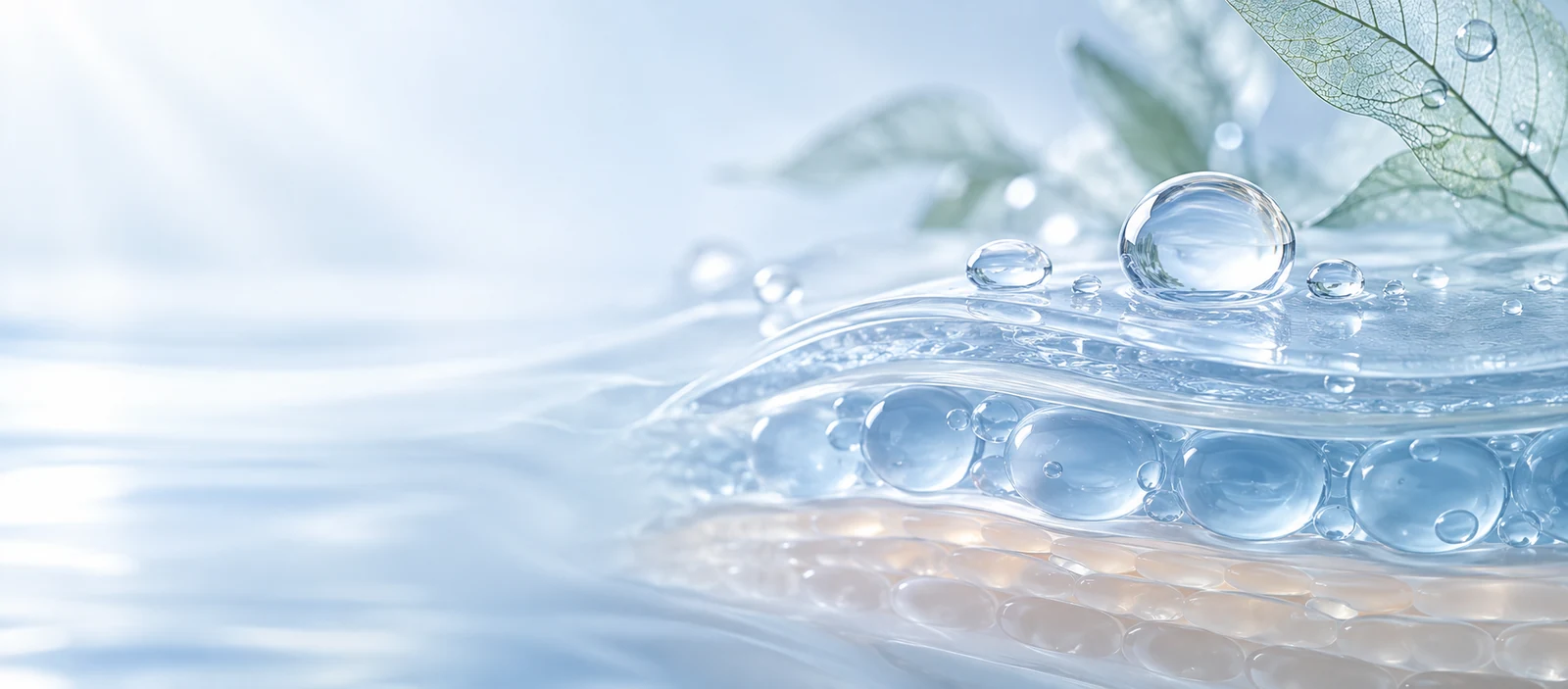 水分、凝胶与皮肤屏障层次构成的温和护理视觉